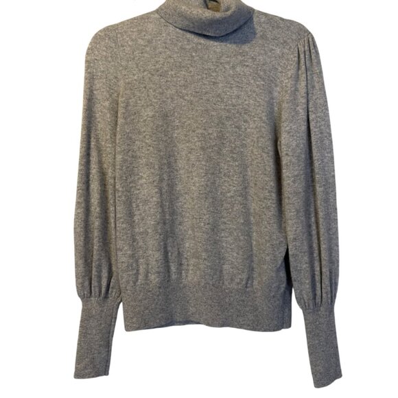 Lauren Ralph Lauren Washable 100% Cashmere Gray Turtleneck Sweater M Luxury - Picture 2 of 8